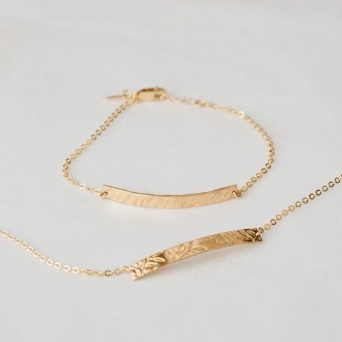 14k gold botanical leaf bracelets 0206