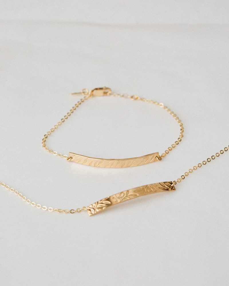 14k gold botanical leaf bracelets 0206