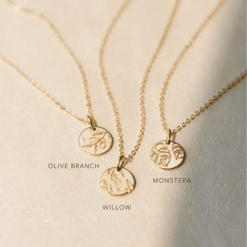 14k gold leaf pendant necklaces 0140