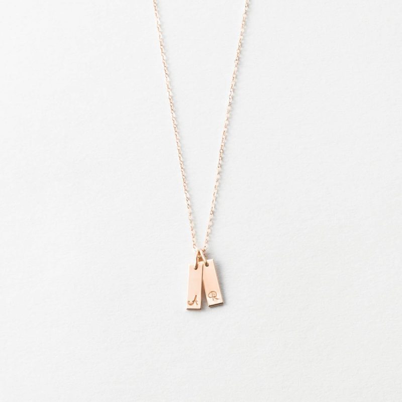 PalermoTinyInitialTagNecklace RoseGold PLPMain