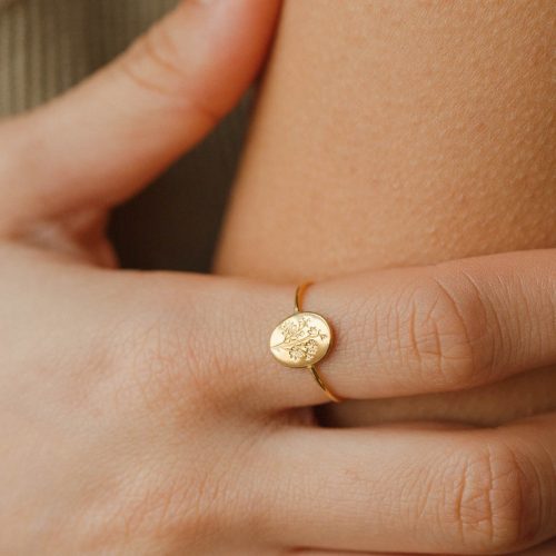 gold aster flower rings