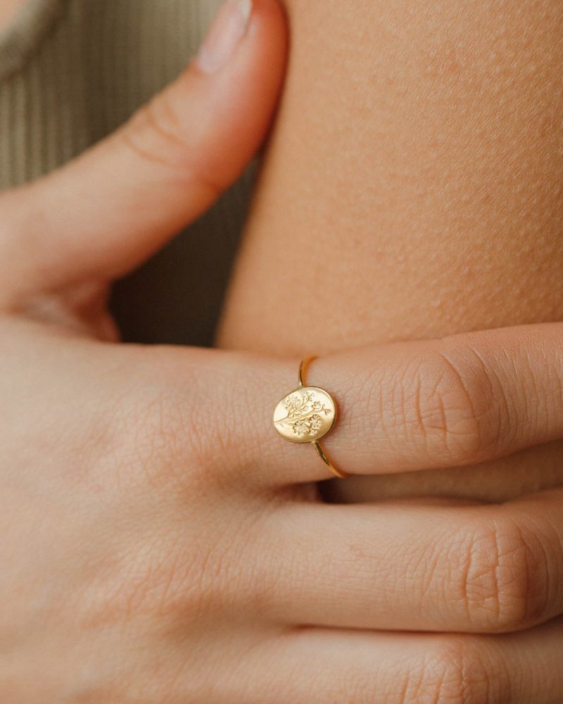 gold aster flower rings