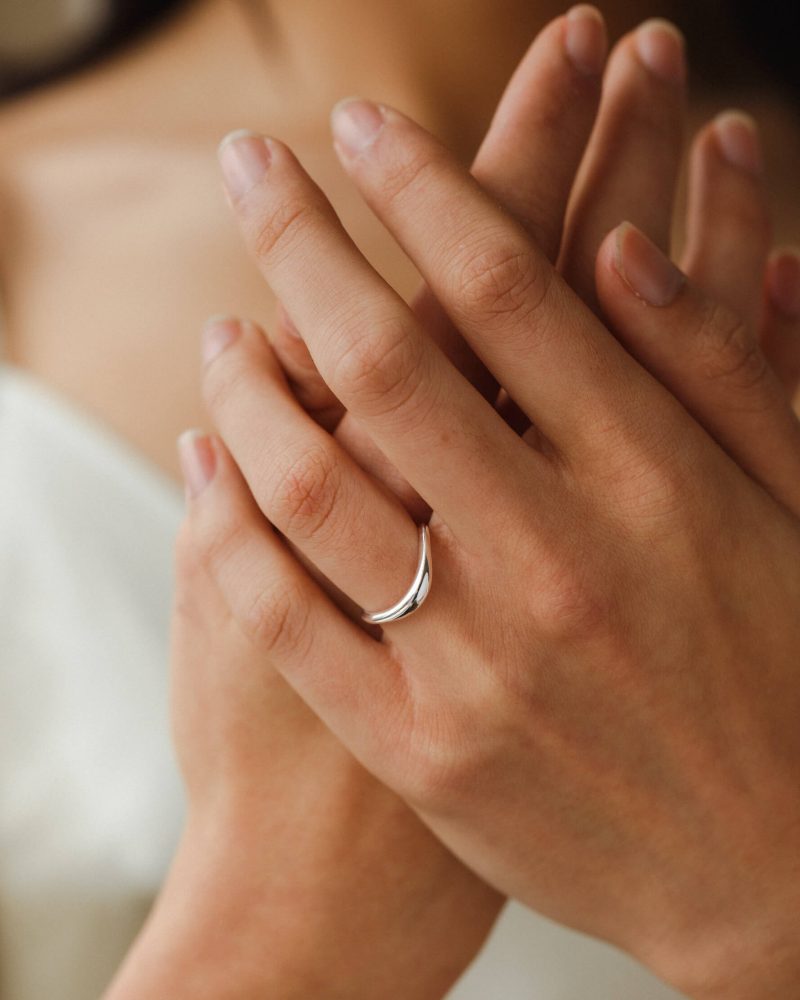 silver sculptural ring