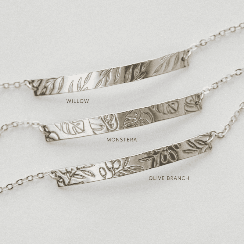 sterling silver botanical leaf bracelets 1