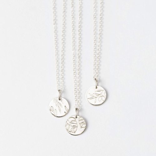 sterling silver leaf pendant necklaces