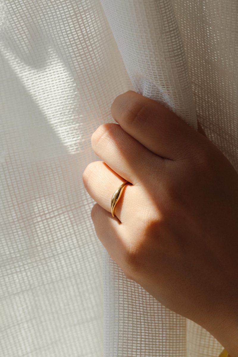 yellow gold domed ring